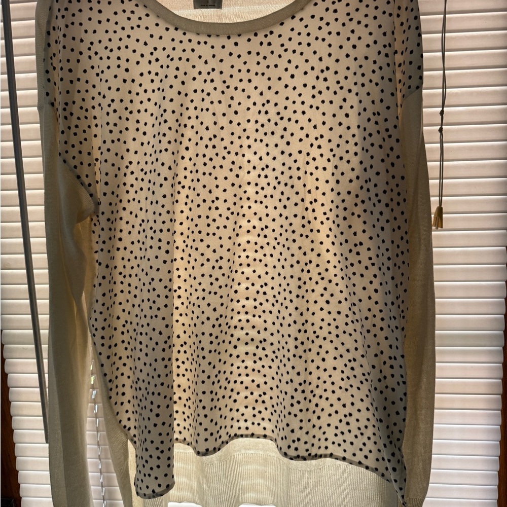 Van Heusen Cream Crew Neck Sweater with Embellished Design
